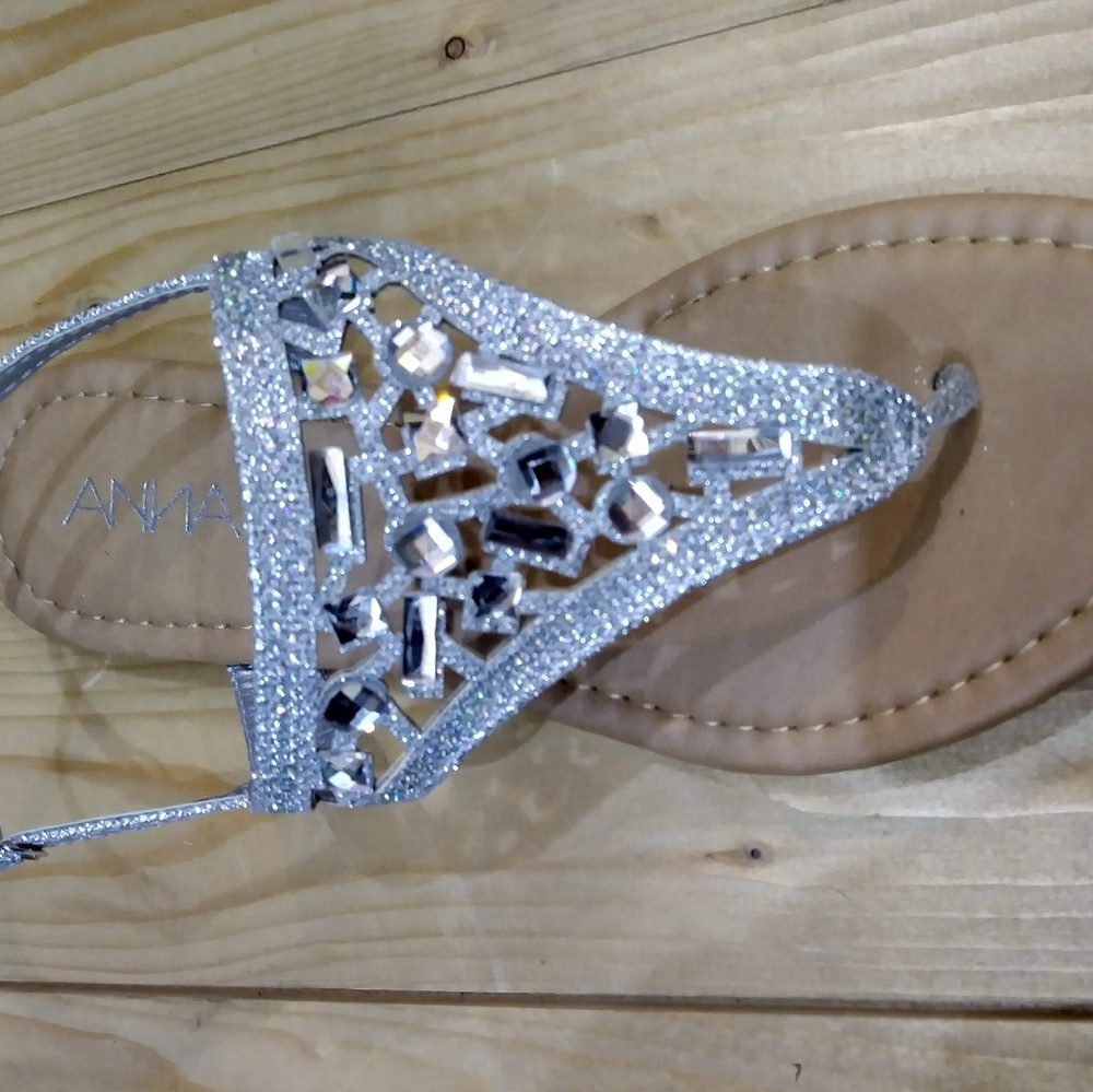 Anna  Silver Glittery Sandal
